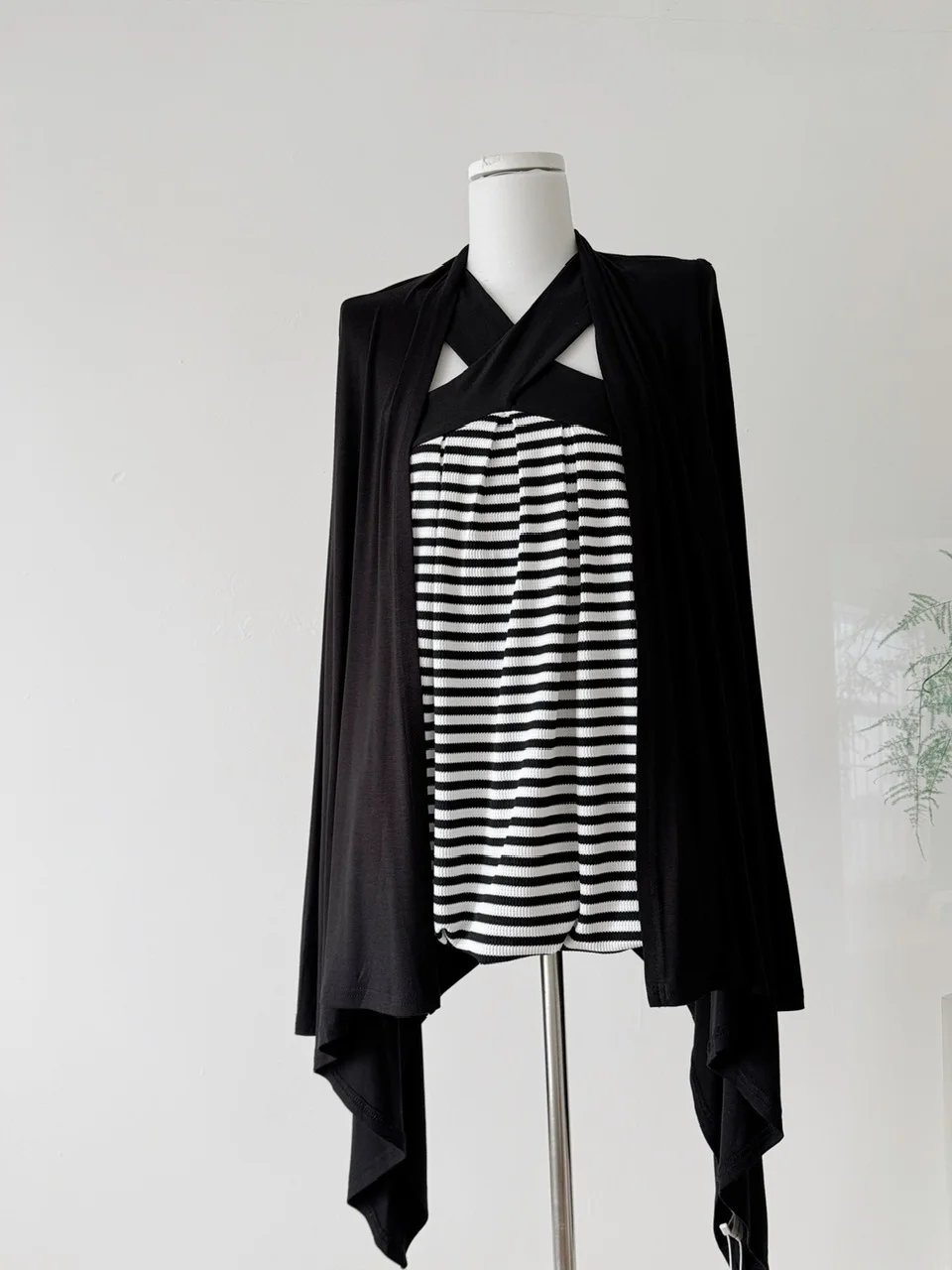 

Американский комплект для горячих девушек, женский осенний топ Lazy Sle Long Sve, висящая юбка в полоску в стиле ретро, цельный комплект