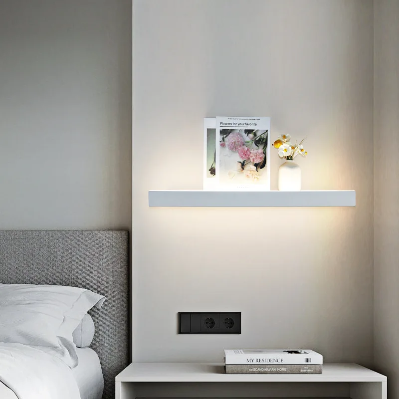 LED Strip Storage Wall Lamp, Minimalist Home Lighting Fixture for Living Room Background Wall Bedroom Headboard