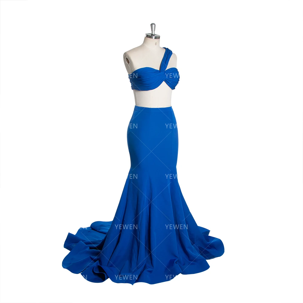Two Piece Evening Dress Ruched Top Mermaid Skirt Set Women Formal Gown Special Occasion Dress Elegant Party Prom Dress YW260246