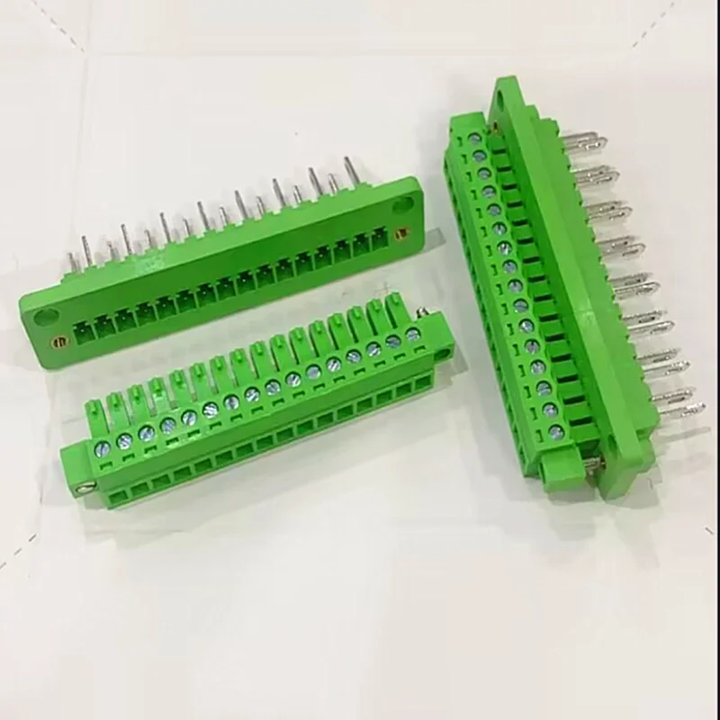 10sets 15EDGWB+KM-3.81mm Through-wall plug-in terminal block with flanged fixed panel connector row line arc