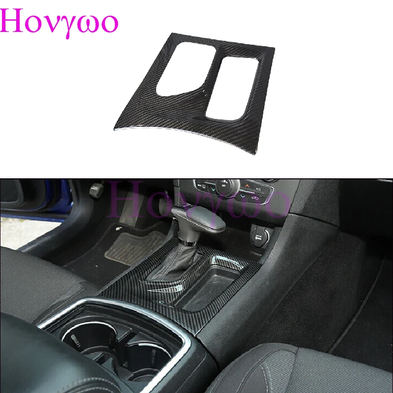

Real Carbon Central Control Gear Shift Panel Cup Holder Decoration Cover Trim for Dodge Charger 2015-2023 Accessories
