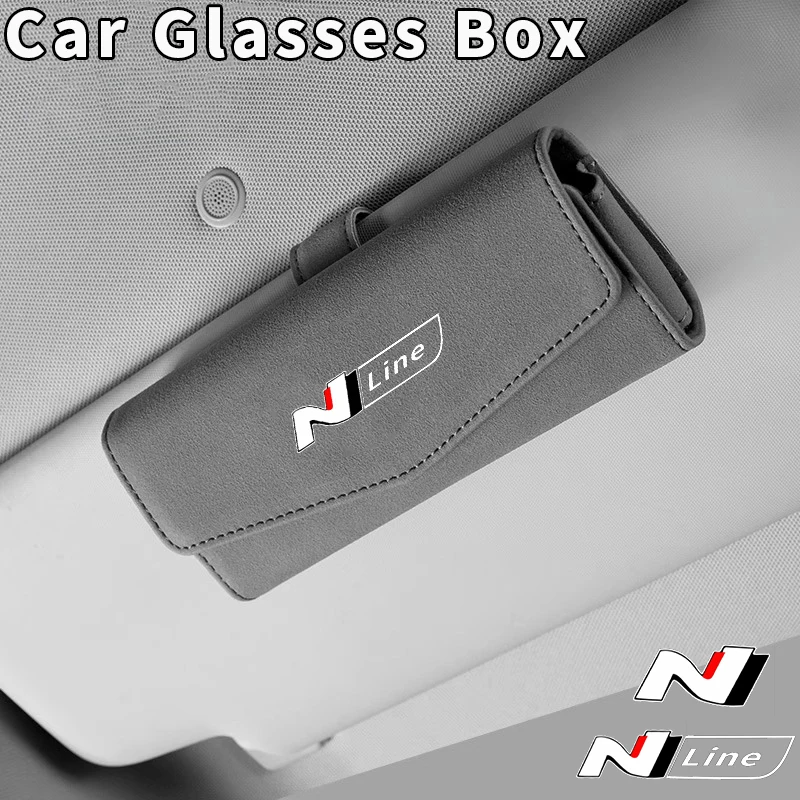 Caja de almacenamiento de gafas de sol para coche, accesorios con Clip para Hyundai Sonata Elantra Tucson N Line Veloster Kona i30 i20 i10