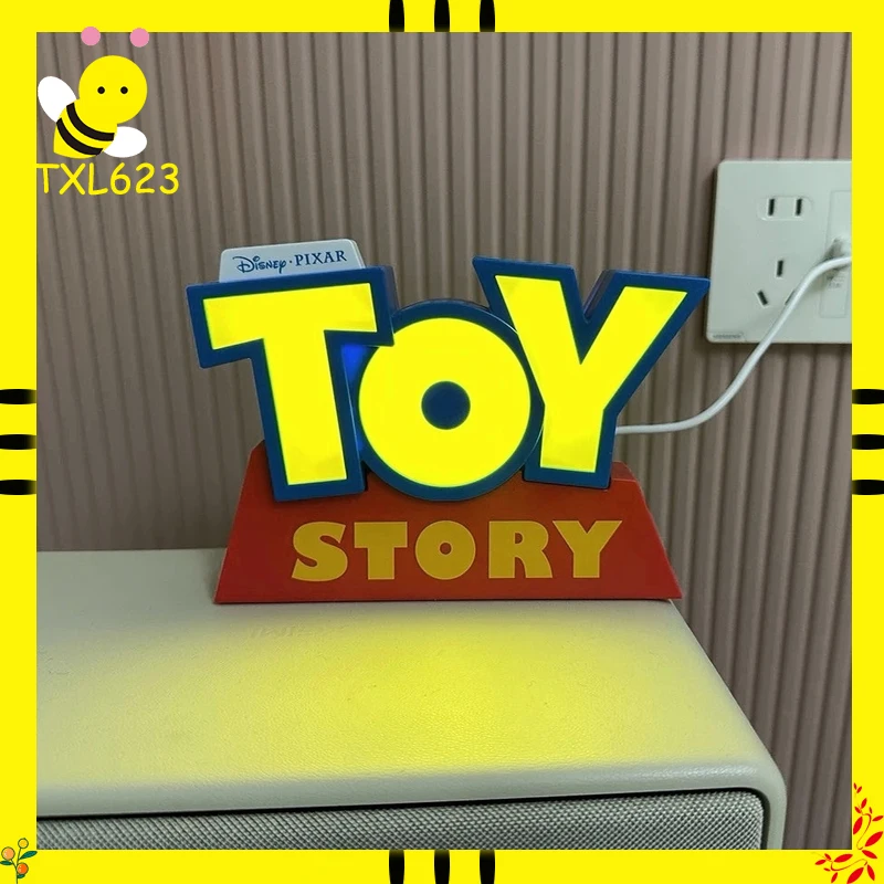 

New Disney Toy Story 3d Logo Night Light Led Luminous Ornament Desktop Decoration Character Model Cartoon Party Birthday Gift