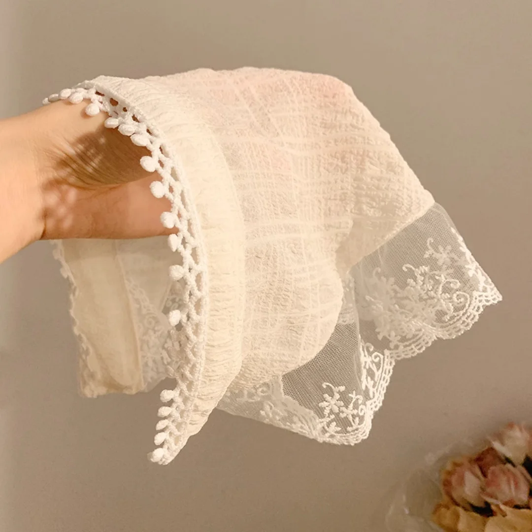 Lace Triangular Hair Scarf Headband Square Headscarf Hairband Turban Bandage Bandana Headband Women Headwarp Hair Accessories image 5