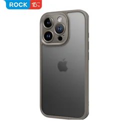 ROCK Case for iPhone 16 Pro Max Matte Semi-Transparent PC +TPU Anti-Fingerprint Anti-Scratch Protection Case