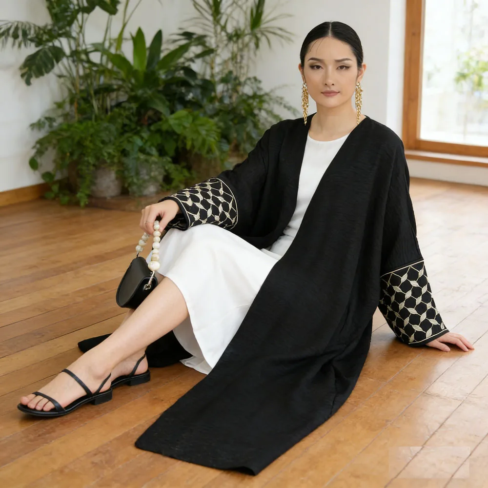 

Dubai Embroidery Open Abaya for Women Muslim Turkey Kaftan Ramadan Robe Kimono Cardigan Jalabiya Musulmane Femme Arab Islamic