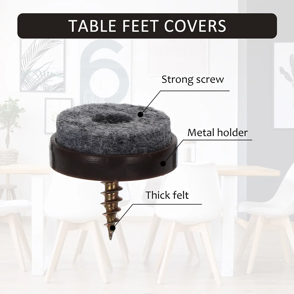 20 Pcs Felt Floor Nails Furniture Glide Tacks Protector Protective Pad Leg Pads Table Bottom Legs