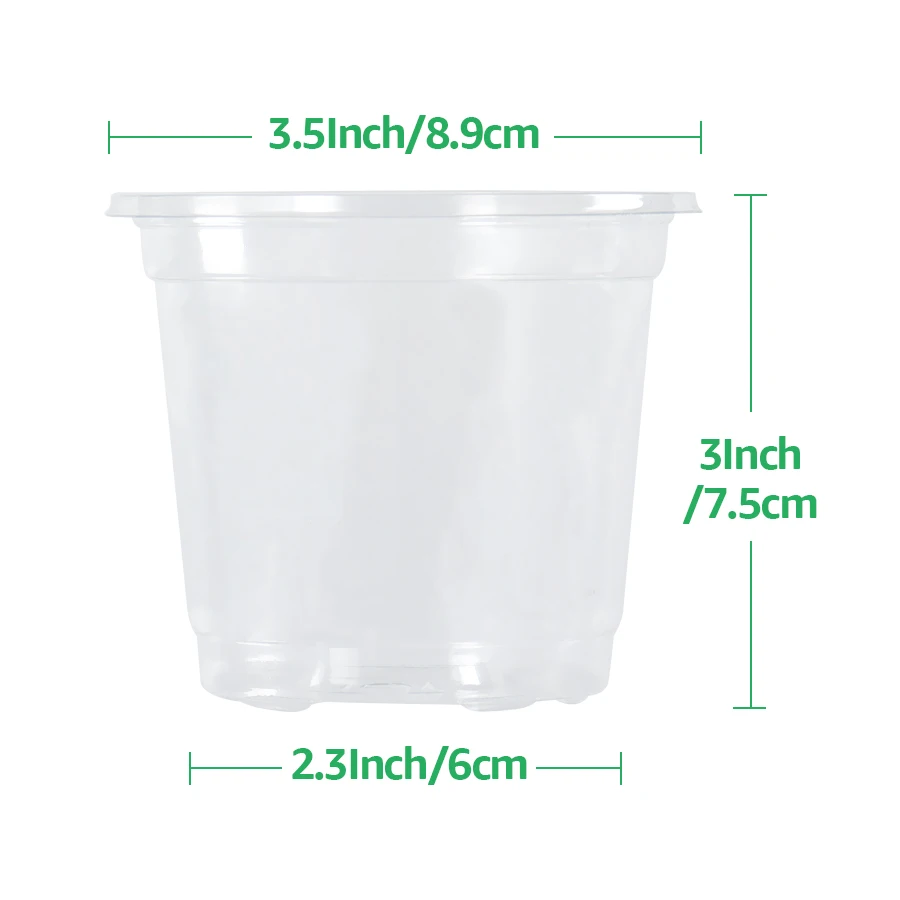30 4-inch clear plastic planters with humidity domes and drainage holes for indoor succulents, seed starting, seedlings