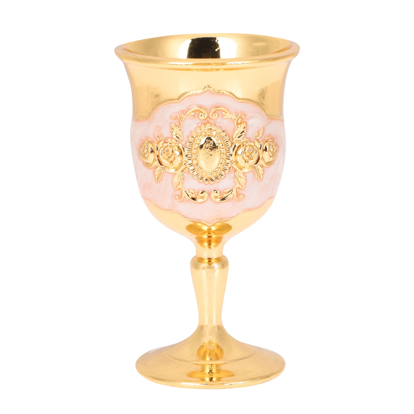 

Elegant Zinc Alloy Goblet Unique Flower Pattern Retro Wine Cup for Hot Cold Beverages European Party Decoration Alloy Drinkware