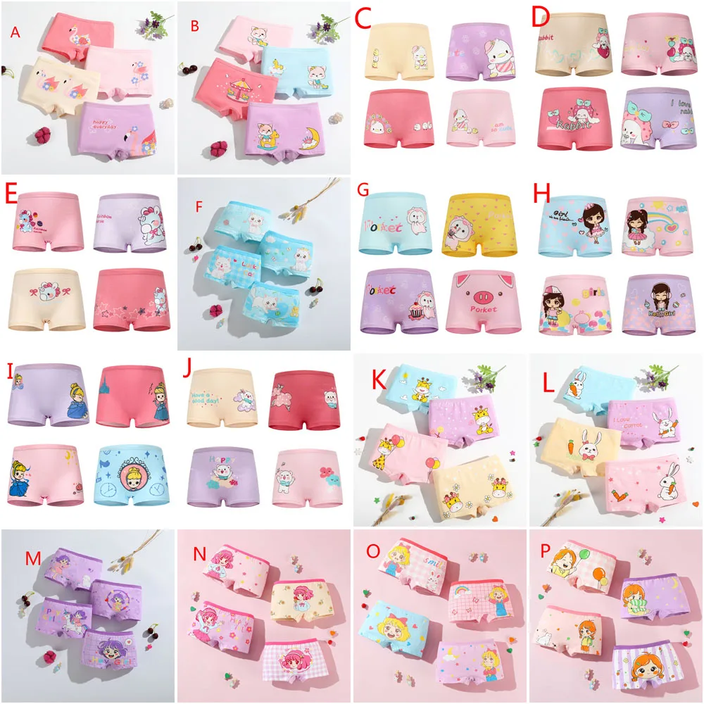 

Wholesale 100Pakcs Girls Multipack Briefs Boxers Cartoon Bear Rabbit Cat Horse Kids Trunk Child Cotton Panties Student Underwear