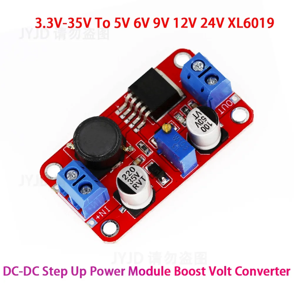 

XL6019 5A DC-DC Step Up Power Module Boost Volt Converter 3.3V-35V To 5V 6V 9V 12V 24V