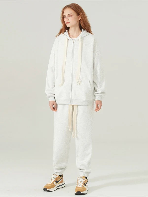 

Мужской спортивный костюм с молнией, утепленный флисом, молодежный, свободного кроя, с капюшоном, куртка и брюки, осенне-зимний, новый, повседневная одежда