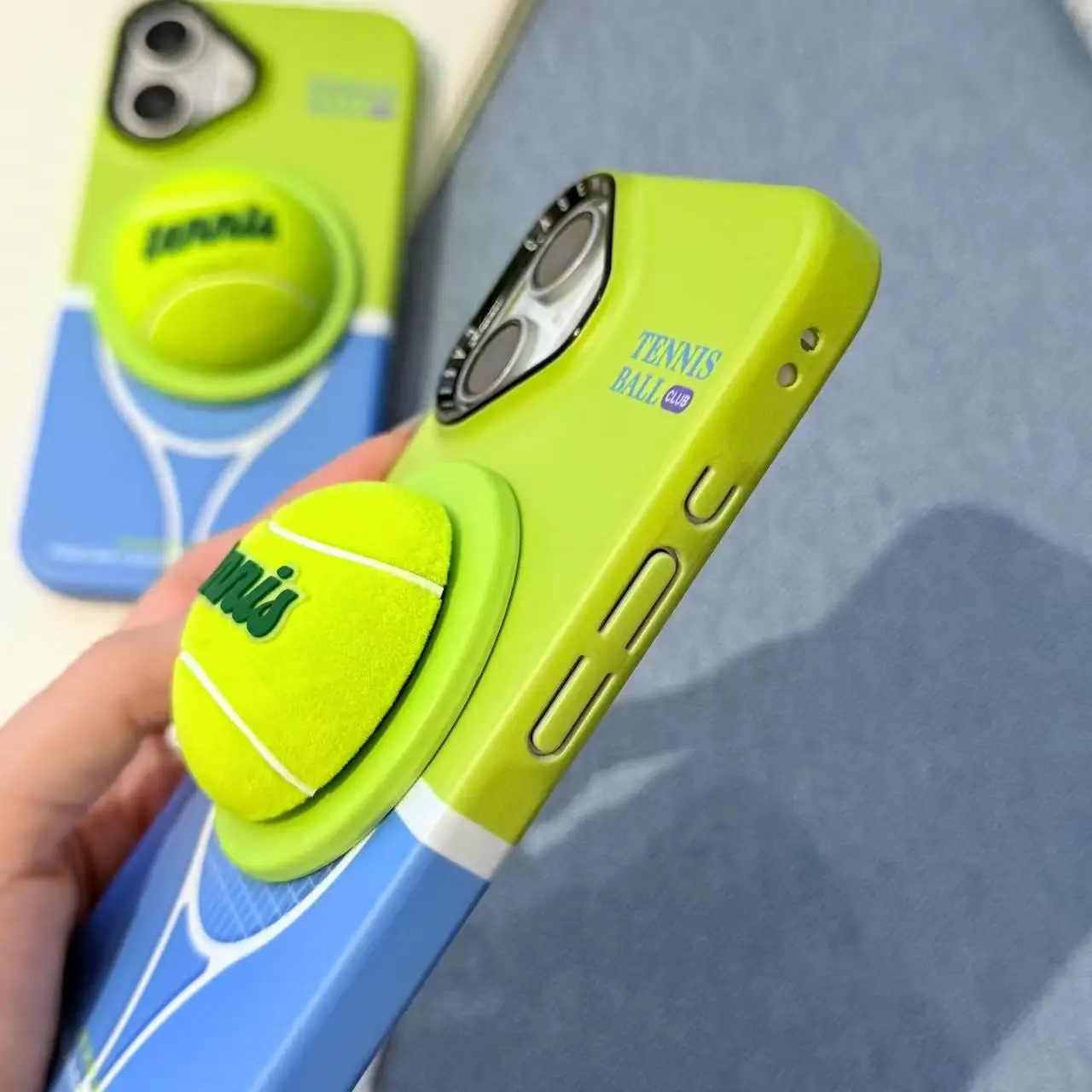 Tennis Enthusiasts Stereoscopic Magnetic Attraction Bracket Original Phone Case For iPhone 14 15 16 Pro Max Anti Drop Case