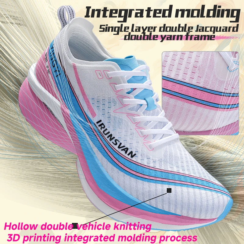 IRUNSVAN2.0 Full Palm Black Gold True Carbon Plate Marathon Professional Racing Running Shoes Track and Field Training men