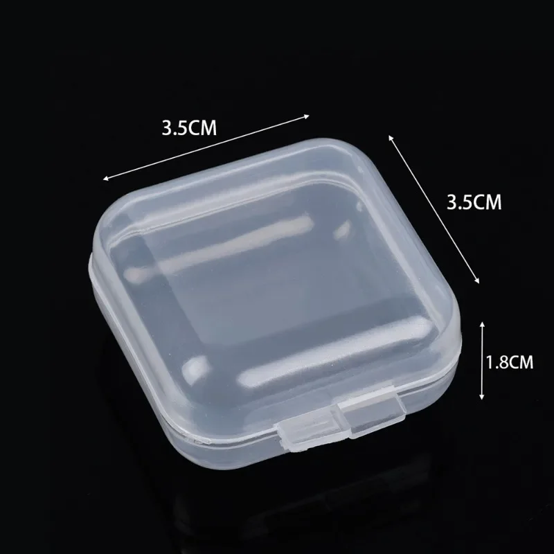 100/1PCS Mini Storage Box Transparent Plastic Storage Box Jewelry Container Portable Earring Ring Earplugs Packaging Storage Box