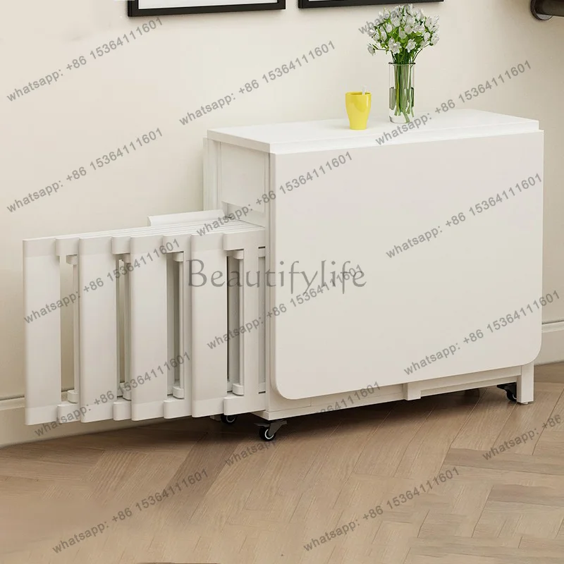 Foldable Mobile Dining Tables With Wheels Unique French Premium Dining Tables Trendy Slim Table A Manger Pliante Furniture Home
