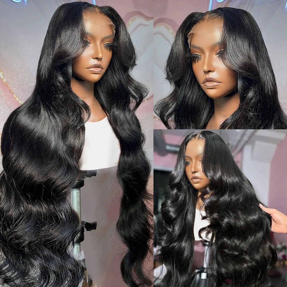 Perruque Lace Front Wig Body Wave Brésilienne Naturelle, Cheveux Humains, 13x4, 13x6, HD, Pre-Plucked, 30 40 Pouces, 100%, pour Femme