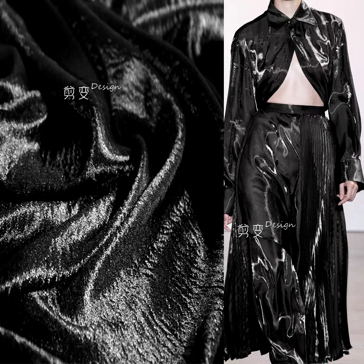 

High Glossy Smooth Fabbric for Dress Designer Fashion Clothing Cloth By The Meter Diy Sewing Material