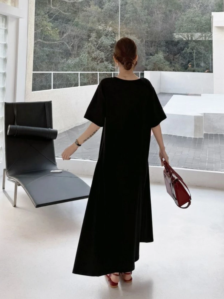 夏ルーズ Tシャツプラスサイズ 2 フェイクロングドレスローブ Elbise 半袖韓国スタイルの女性の A ラインカジュアルミディドレス