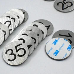 1Pcs Round Stainless Steel House Number 3/4/5 cm Self adhesive Numbers Address Sign Letters Mailbox Number Digital Metal Tag