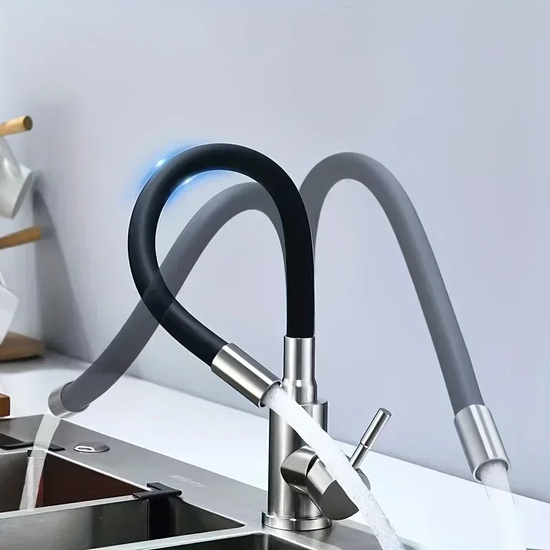 

Splash Proof Rotatable and Extendable Hose Suitable for Kitchen 11.81inch Flexible Faucet Hose Extender with Swivel Connector -
