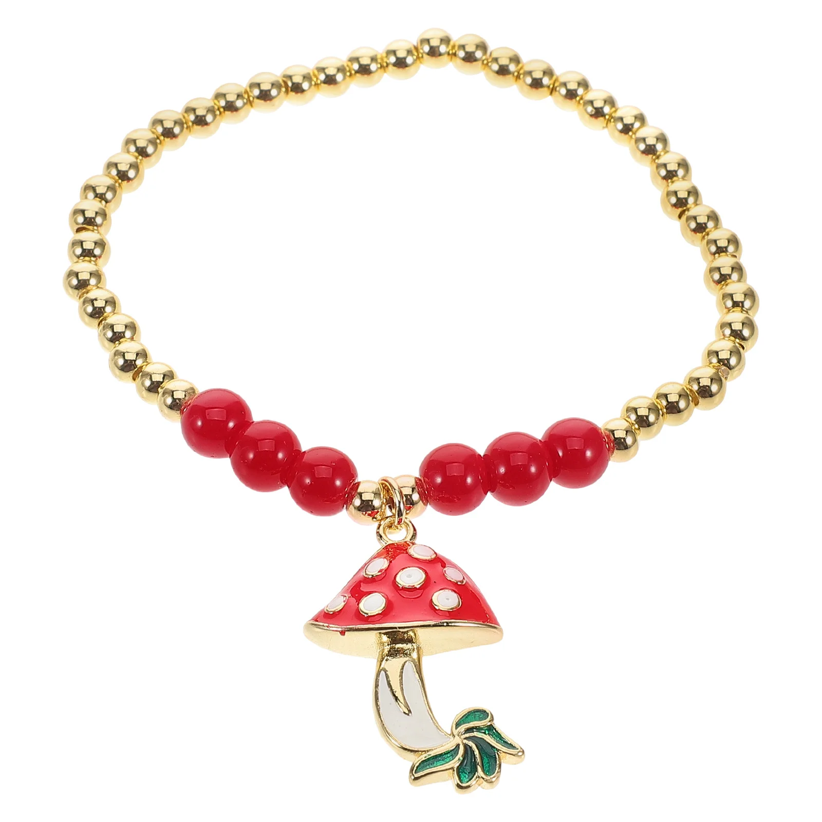 

Crystal Zircon Mushroom Bracelet Adjustable Goldcopper Bead Chain Elegant Wrist Jewelry For Women Wedding Party Beach Hand Chain