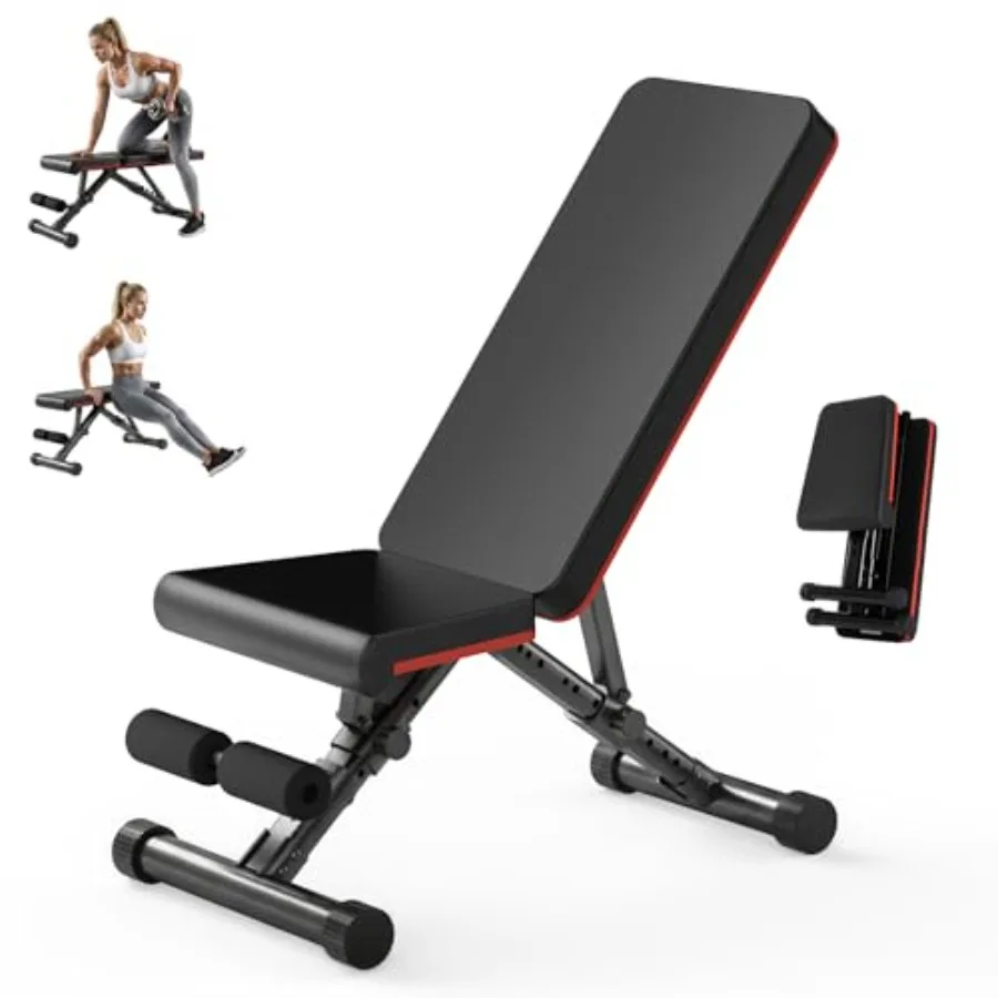 

Adjustable Weight Bench for Home Gym Foldable Workout Equipment for Full Body Strength Training Incline Decline Sit-Up Bench 79