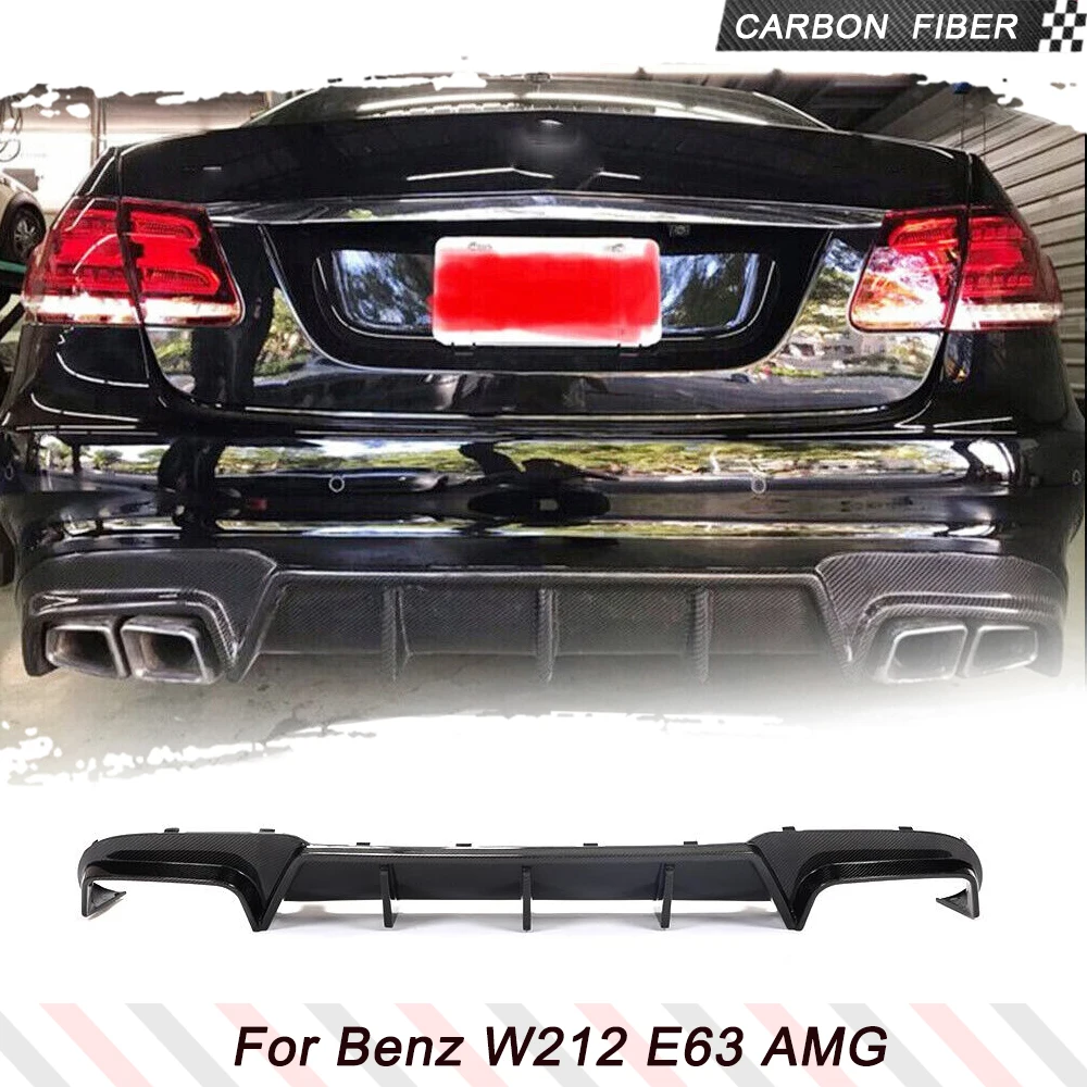 Carbon Fiber Rear Bumper Diffuser Lip Spoiler For Mercedes-Benz E Class Sport W212 E63 AMG Sedan 2013-2015 Rear Bumper Diffuser