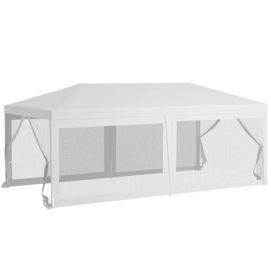 

10' x 20' Party Tent Outdoor Wedding Canopy Gazebo with 6 Removable Sidewalls Shade Shelter for Events BBQs White