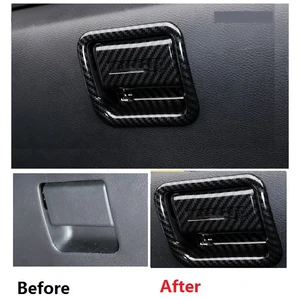 Hộp găng tay Copilot Fiber Carbon Fiber cho Nissan Navara Frontier NP300 2016-2021, Tay cầm Bát, Phụ kiện trang trí đồn trú 8 Cổng bán hàng chính Găng tay Nissan Frontier - 1
