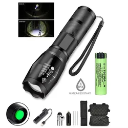 Linternas Led de alta potencia, antorcha de Camping con zoom y cuentas de lámpara LED T6, resistente al agua, 5 modos de iluminación, cargador USB multifunción