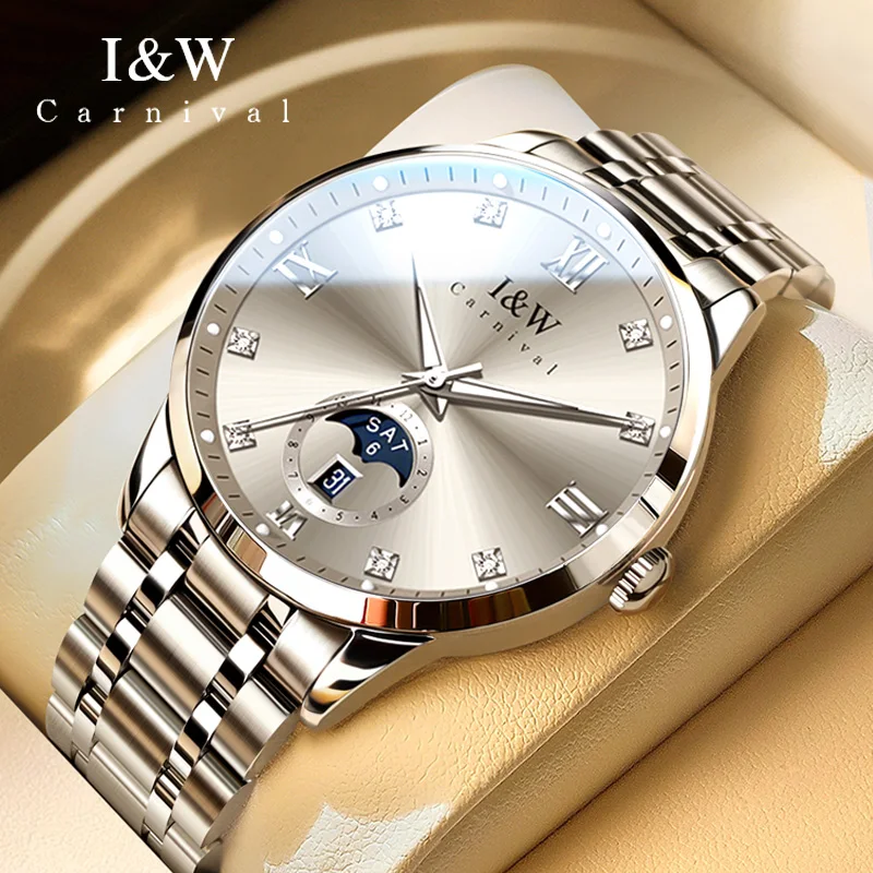 Carnival Brand IW High-End-Serie Luxus MIYOTA Uhrwerk Mechanische Uhr Herren Saphir 50M Wasserdicht Automatikuhren Herren