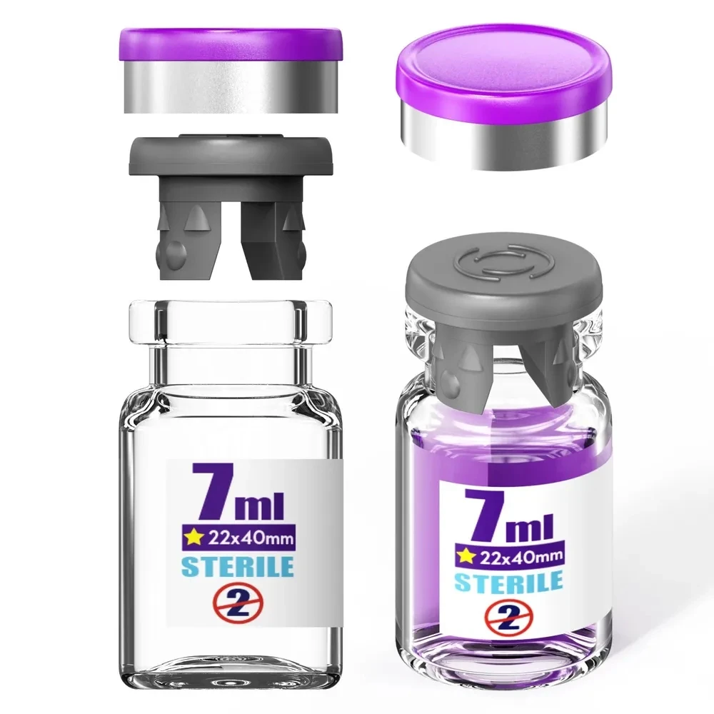 Empty Sterile Vial with Separately Butyl Rubber Stopper and Flip Top Closure,Removable,After Filling,Need to Seal