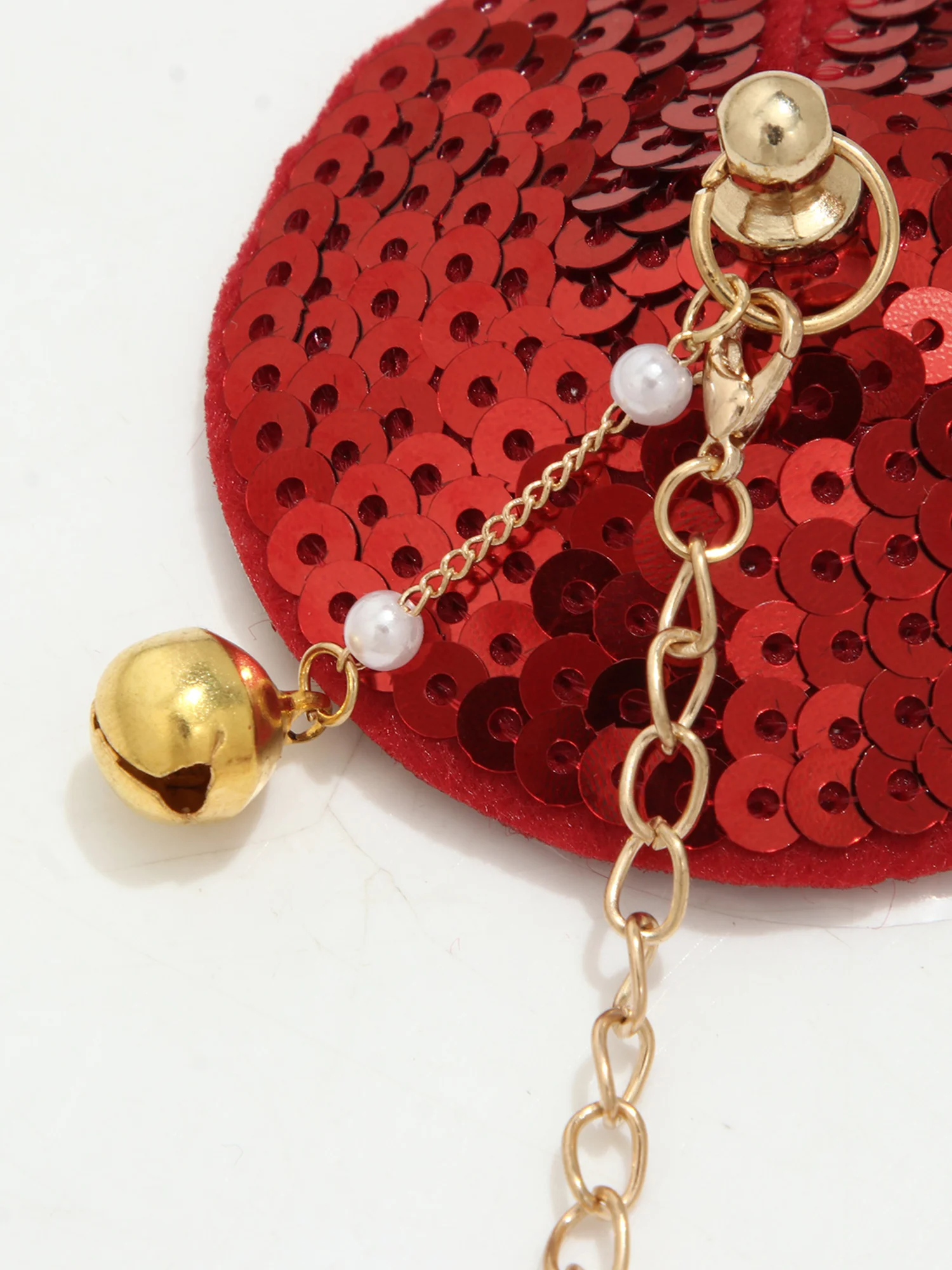 Adult Sequin Bell Chain Nipple Stickers Sparkly Sequin Breast Pasties Accessories for Intimate Moments view 5