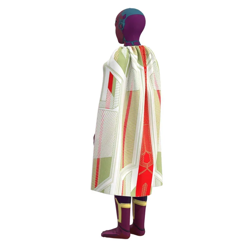 زي تنكري للرؤية الخارقة فيكتور شاد مع زي كيب واندا فيجن التنكري للهالوين للرجال والأطفال