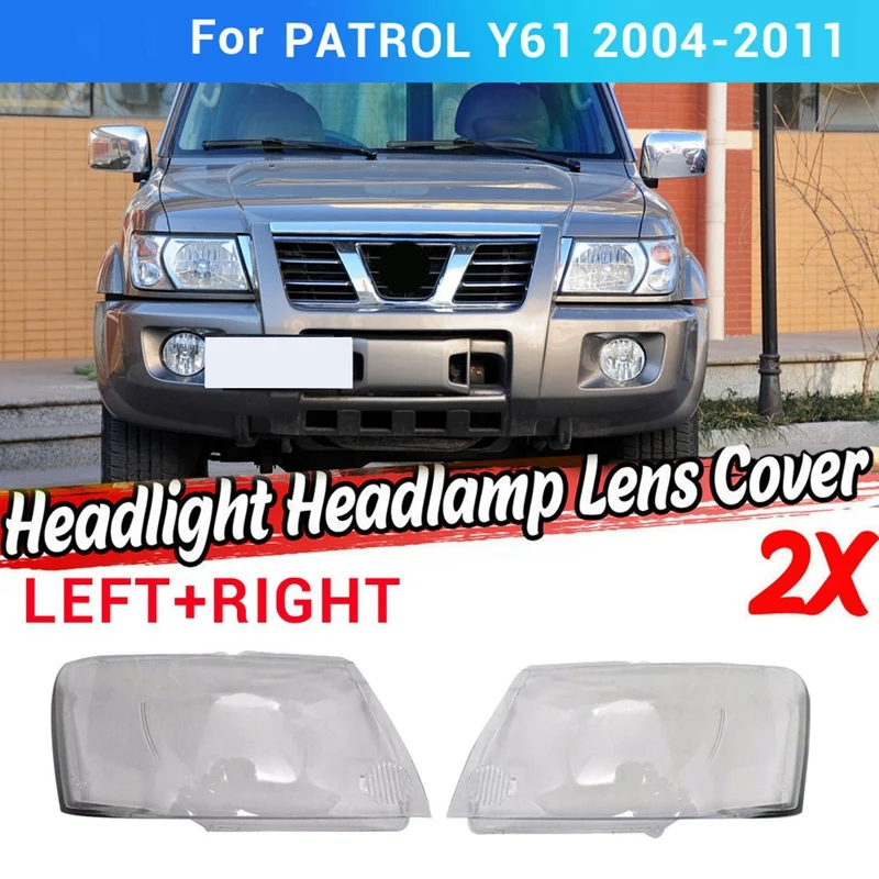 

Headlight Clear Lens Cover Lampshade For Nissan Patrol Y61 2004-2011 Car Head Light Lamp Transparency Light