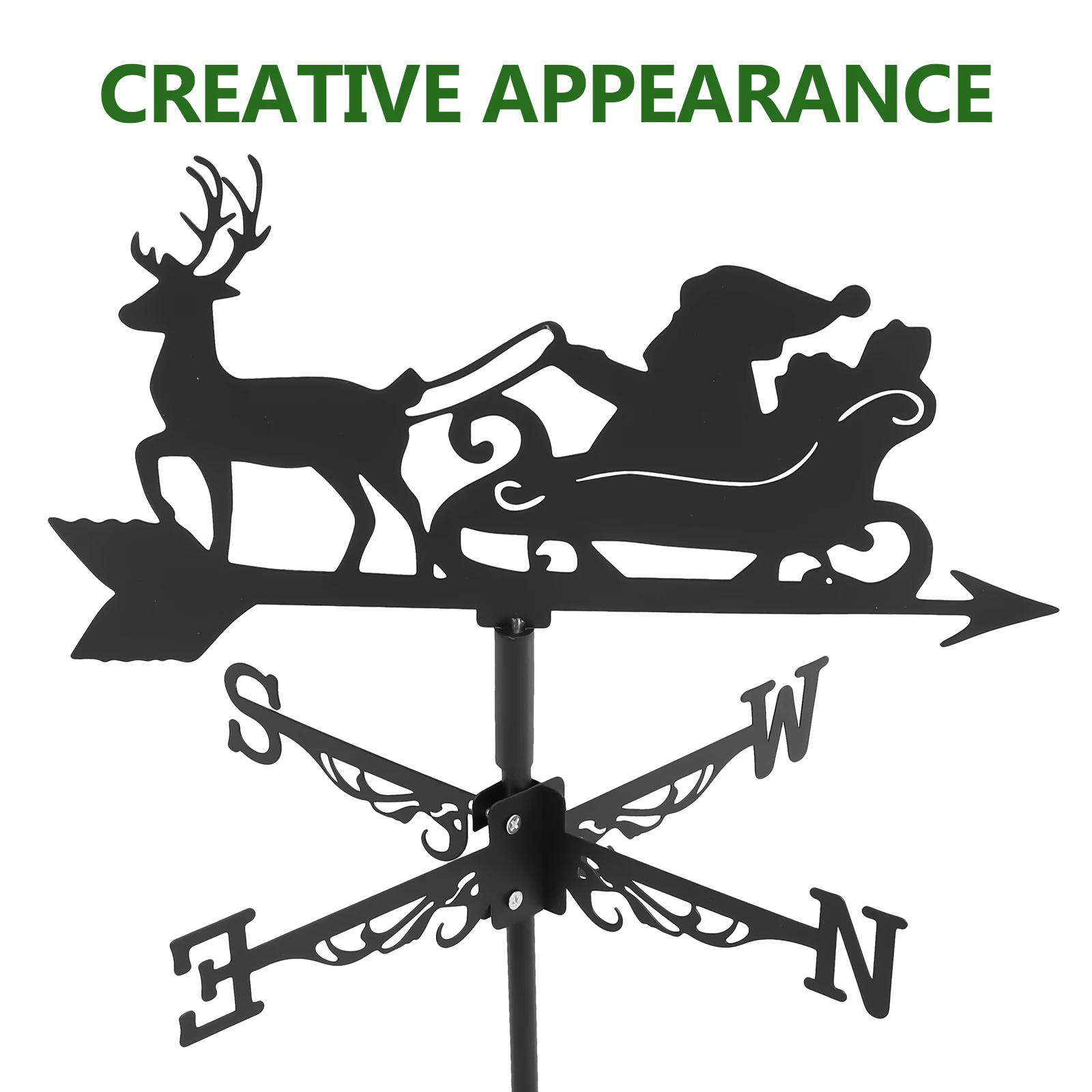 

Garden Ornaments Outdoor Christmas Vintage Decor Iron Wind Direction Indicator Weather Vane