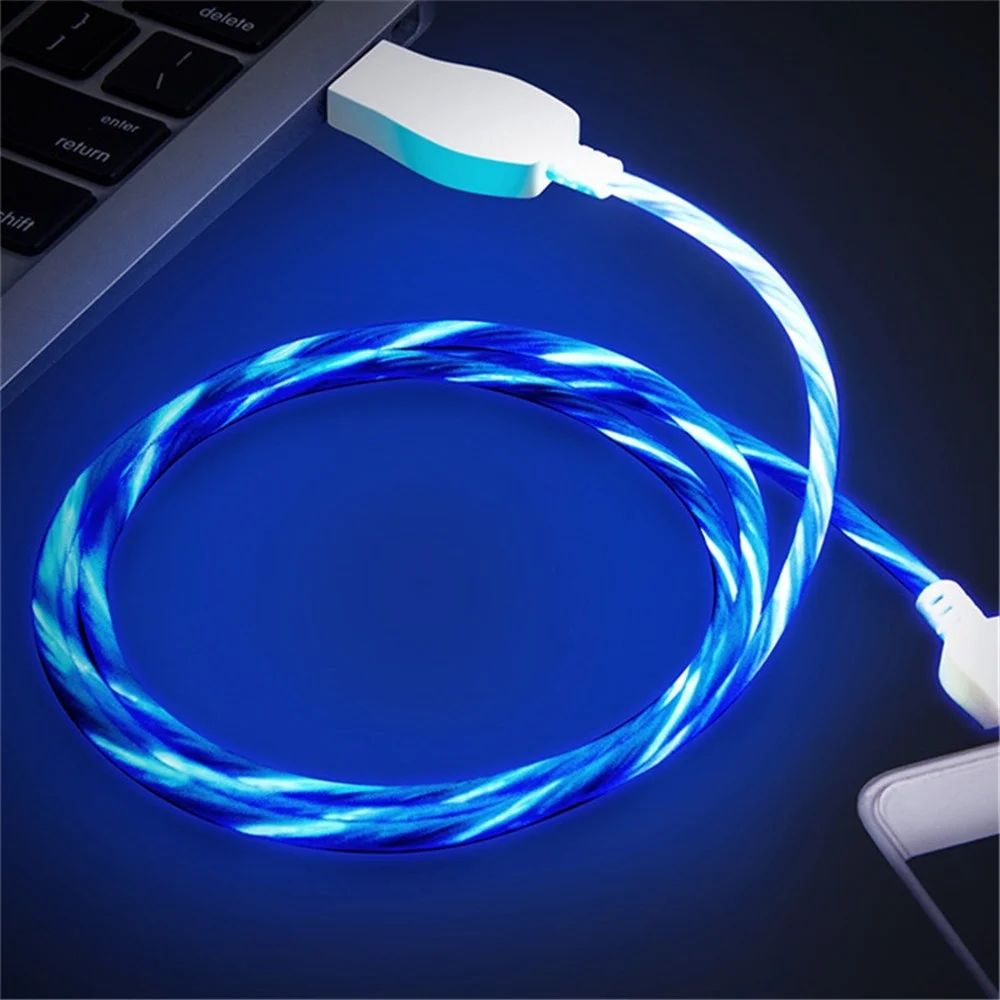 1 M Popular Claro Florido Android Led Cabo De Carregamento Rápido Micro Usb  Iphone