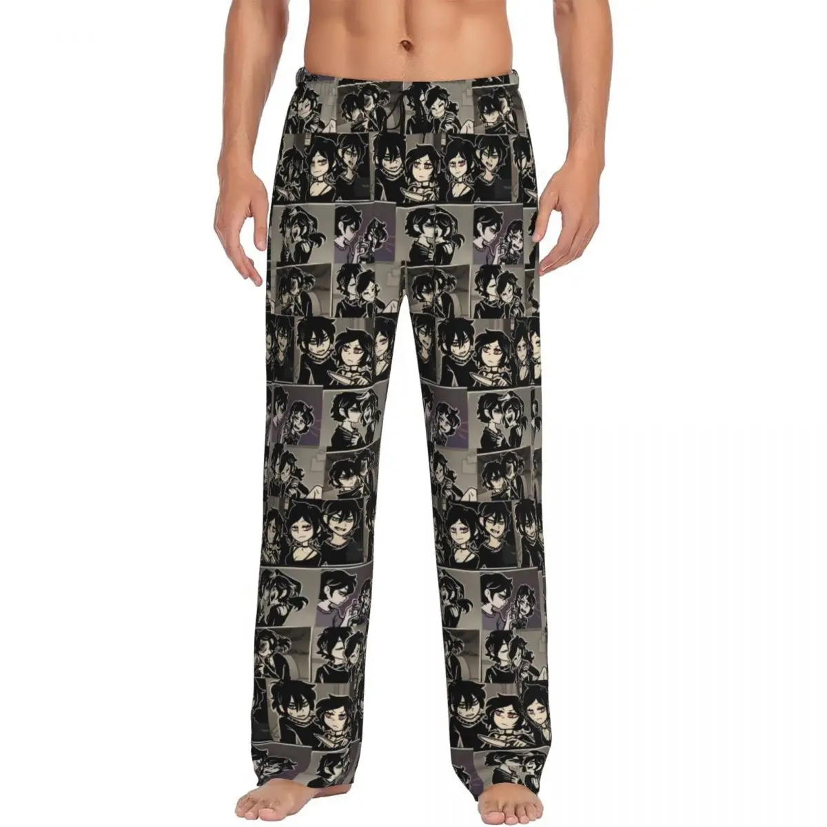 Custom Print The Coffin Of Andy And Leyley Pajama Pants for Men Horror Puzzle Game Sleep Sleepwear Bottoms with Pockets