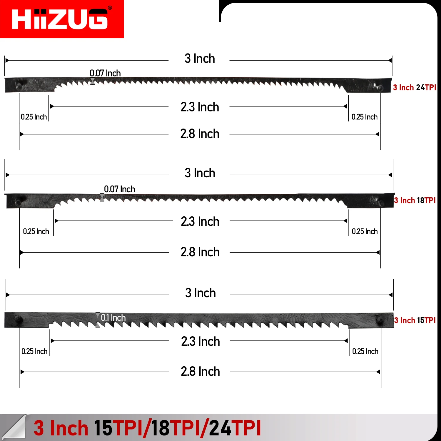 Imagem -03 - Lâminas de Serra de Rolagem para Dremel Moto Shop Emco Lux Delta Corte de Metais Extremidade do Pino 15tpi 18tpi 24 Tpi 76 mm 36 Peças