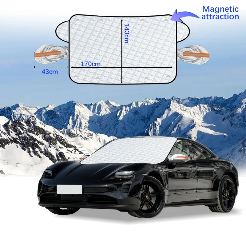 Car Windshield Cover Magnet Winter Window Snow Shield Anti Frost Auto Front Window Snow Cover For Porsche taycan