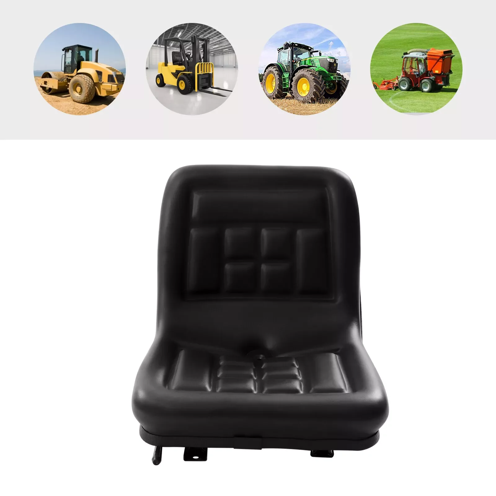 

Ergonomic Tractor Seat - Adjustable Heavy-Duty 220lb Capacity, Universal Multi-Hole Fit for Tractors, Forklifts, Harvesters - Du