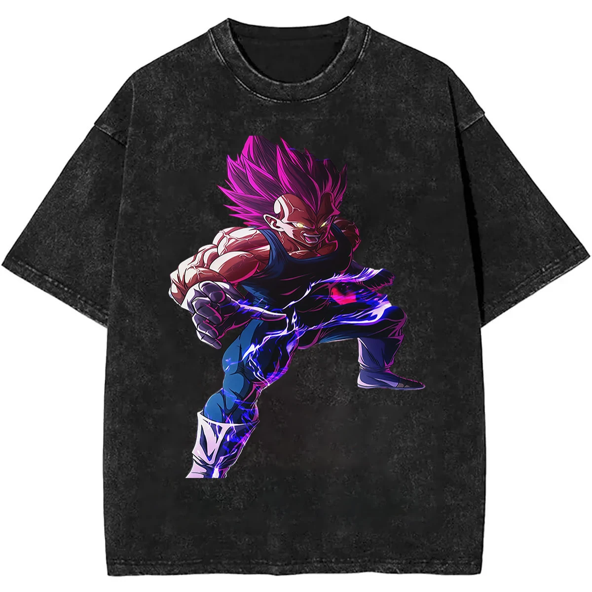 2026 Summer Dragon Ball Vintage T-Shirt 100% Cotton Heavyweight Washed Unisex Anime Vegeta & SSJ4 Goku Graphic Retro New view 4