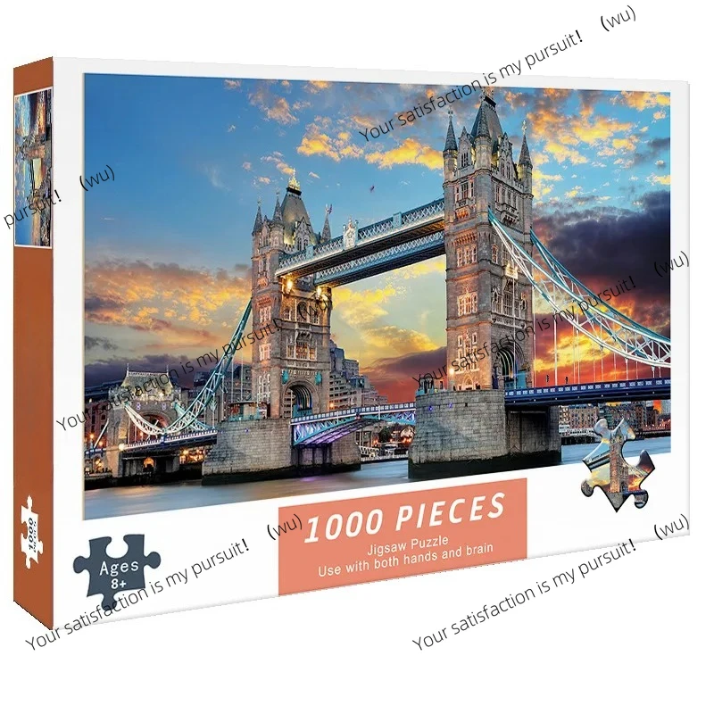 London Bridge Educating children Adult paper puzzle 1000ps healing world, puzzle game home decoration wall display gift