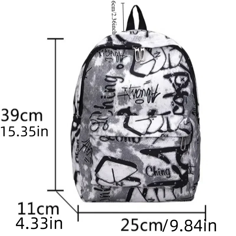 Large Capacity Graffiti Students Schoolbag Fashion Cute Women's Backpack Cartoon with Pendant School Bags for Girl Travel