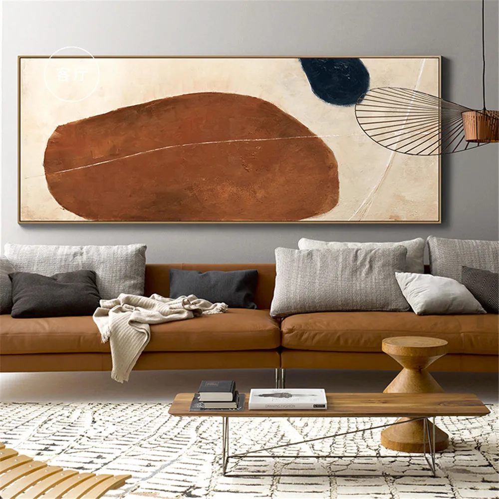 Morandi Geometry Color Block Canvas Painting Nordic Long Wall Art Poster And Print Big Size Modern Wall Picture Home Decor