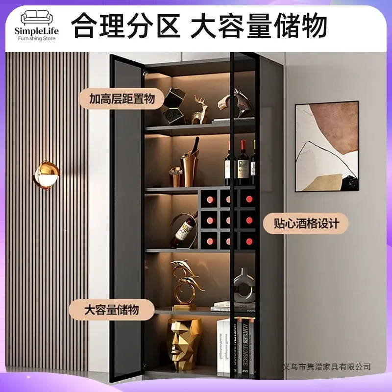 Luxury Glass Wine Cabinet Wall Mounted Living Room Sideboard Bar Cabinet Display Cabinet for Red White Wine Storage Home