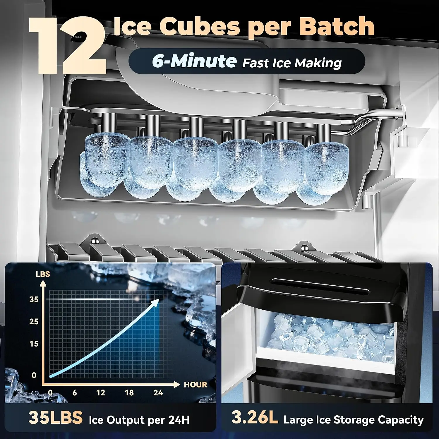 Water Dispenser with Ice Maker 4-in-1 Top Loading Water Cooler, Customized