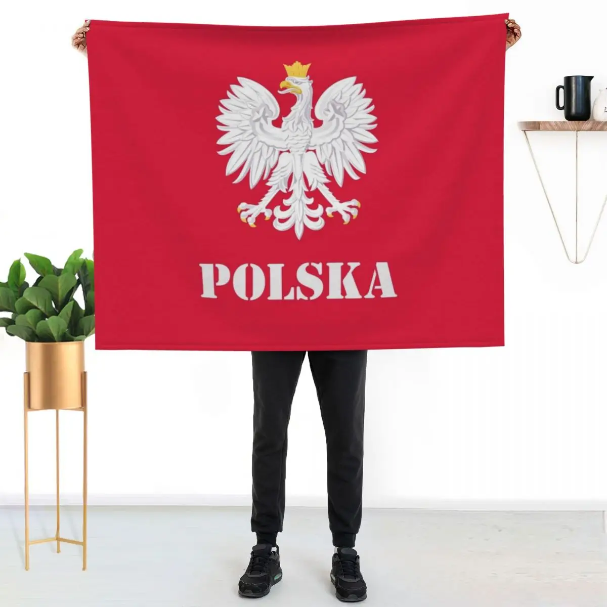 Poland Polish Flag - Polish Eagle Throw Blanket Large valentine gift ideas Winter beds Hair Bed linens Blankets