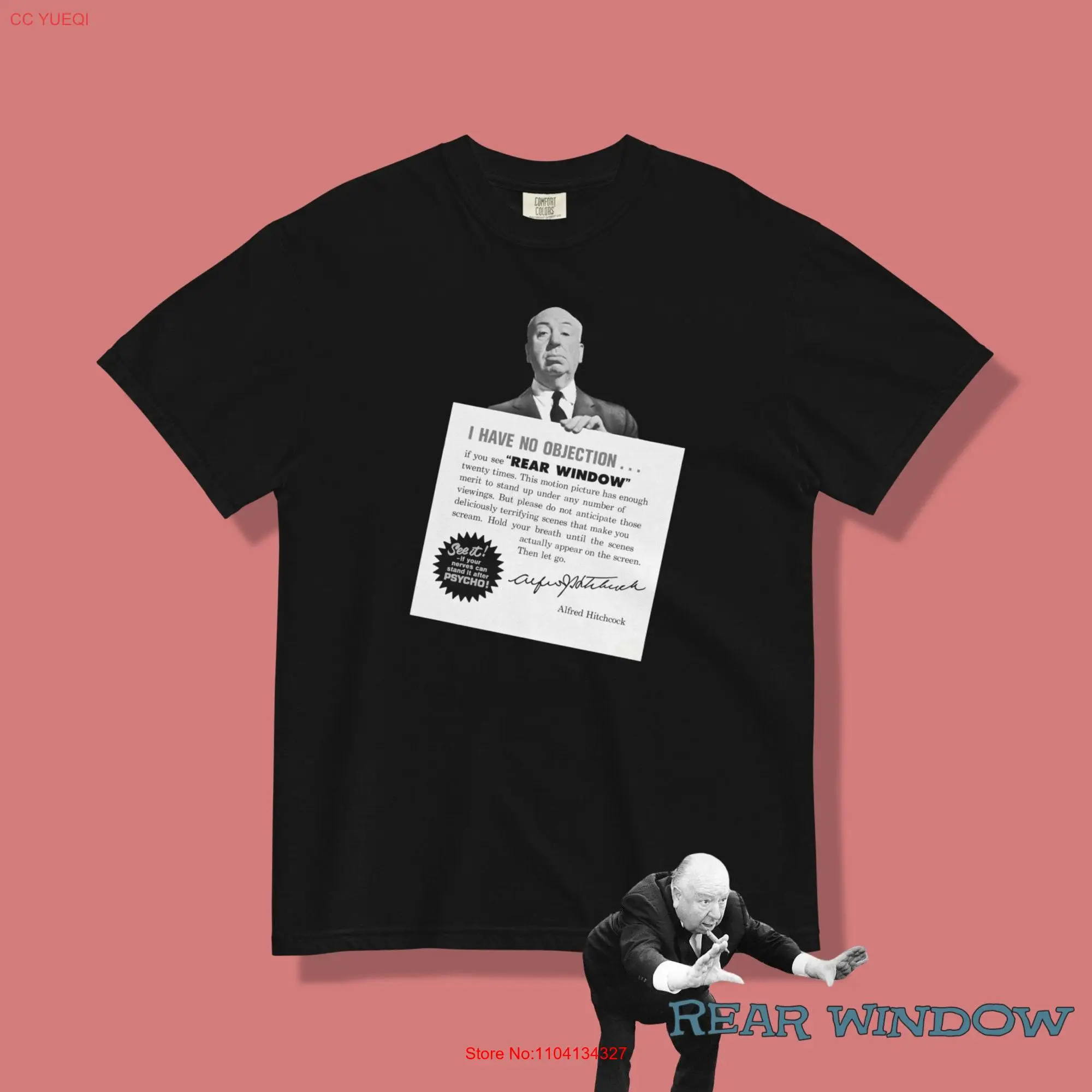 Rear Window Advert T Shirt Alfred Hitchcock Classic Film long or short sleeves